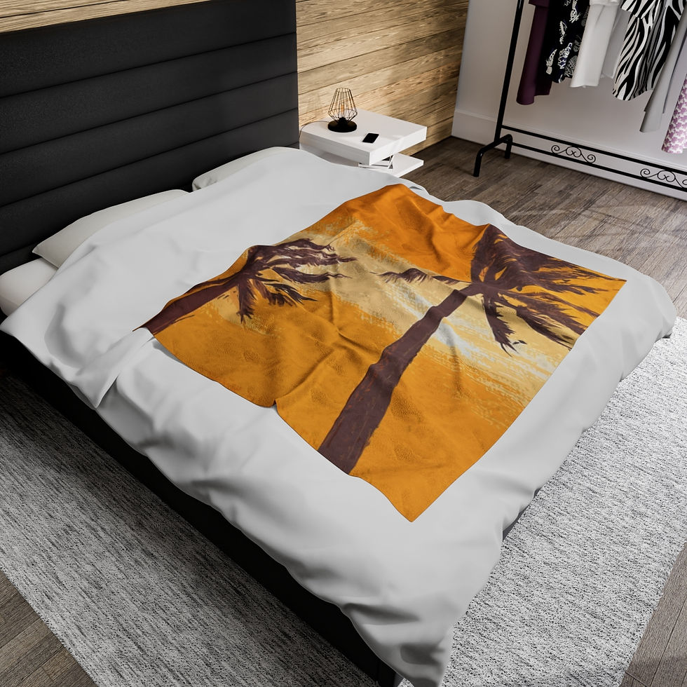 Thumbnail: Windy Morning Palm Tree Blanket in 3 Sizes