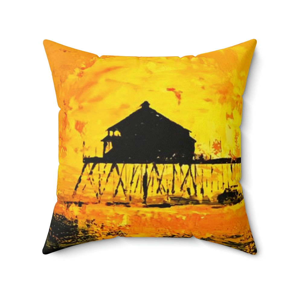 Thumbnail: Surf City Sunset Square Pillow