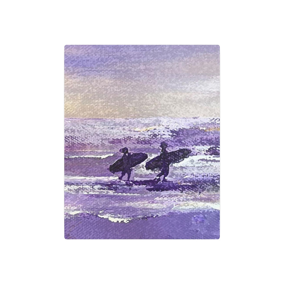 Thumbnail: "Surfing Together" Metal Fine Art Print