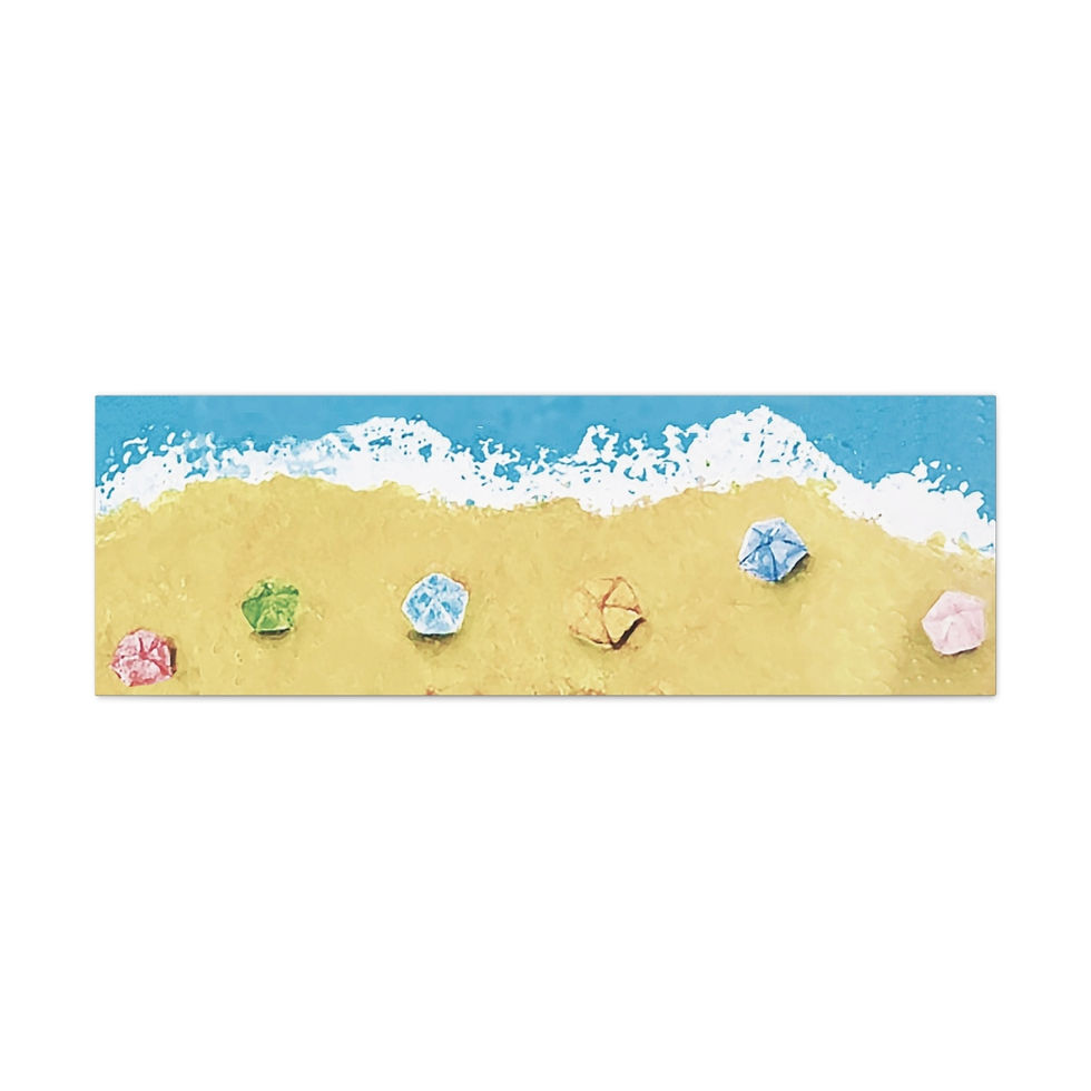 Thumbnail: Canvas Print - Vintage Beach Umbrella Painting