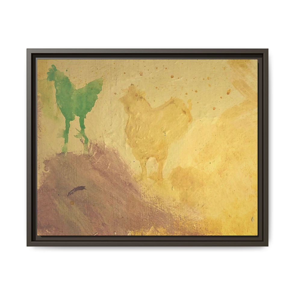 Thumbnail: Original Art Print with Wood Frame | Don't Go Chicken! | available in 14 sizes