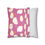 Thumbnail: Square Pillowcase, Hand Painted Pink Floral Pattern, Faux Suede Pillow Cover