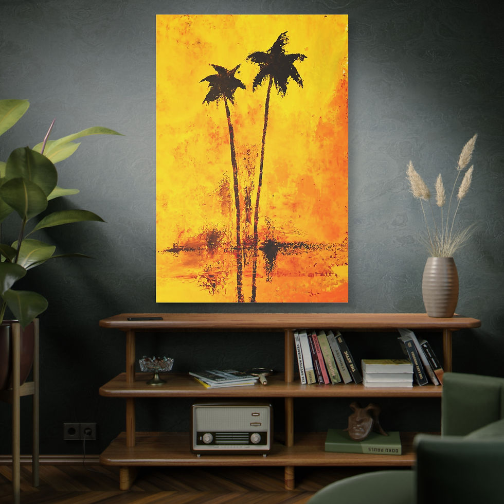 Thumbnail: Retro Palm Tree Matte Canvas Art (Stretched 1.25")