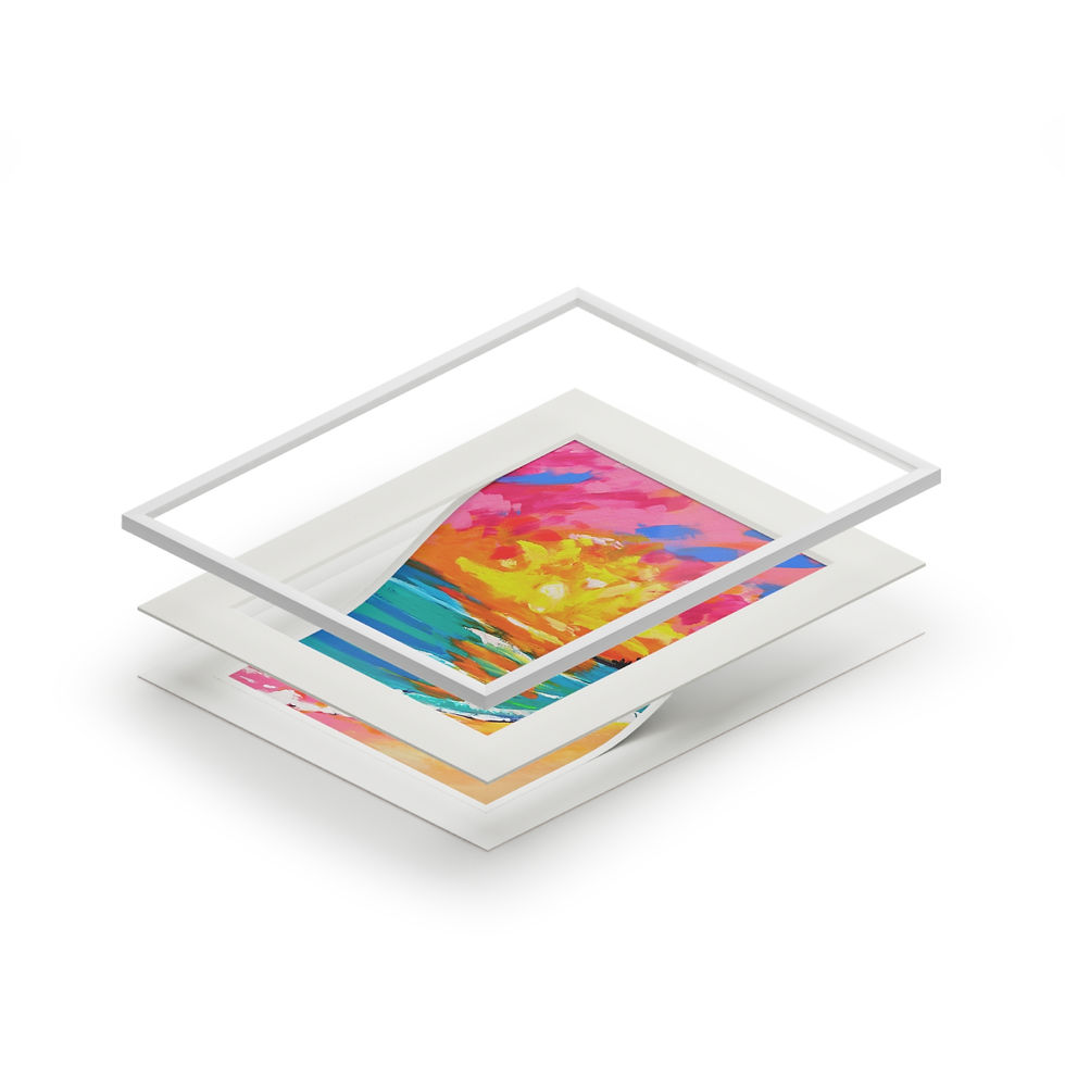 Thumbnail: Sunset Beach Fine Art Print with Matte Frame