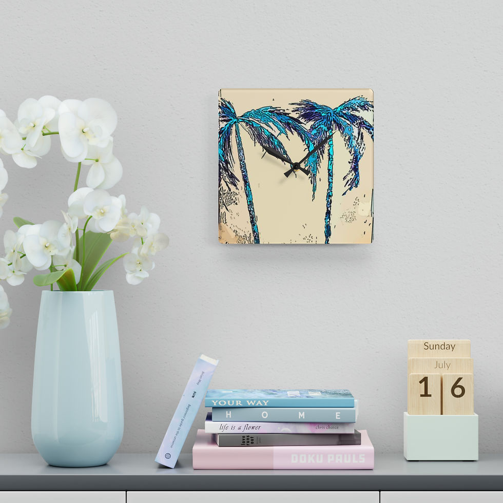 Thumbnail: "Digital Palms" Acrylic Wall Clock