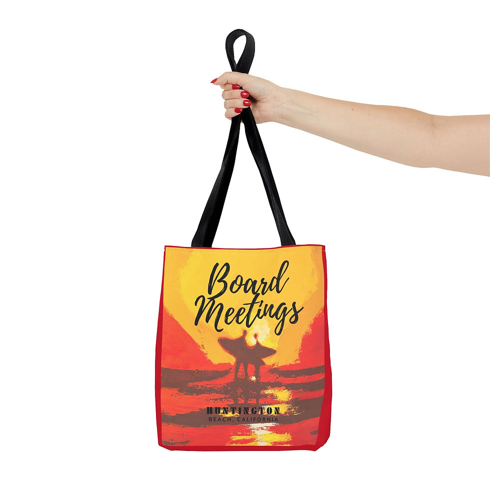 Thumbnail: Tote Bag — "Board Meetings" Surf Sunset Beach Tote