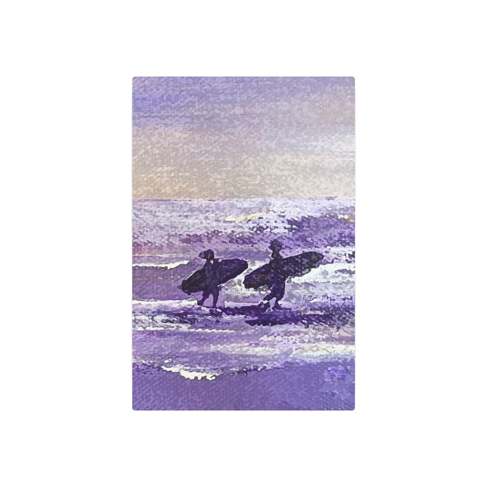 Thumbnail: "Surfing Together" Metal Fine Art Print