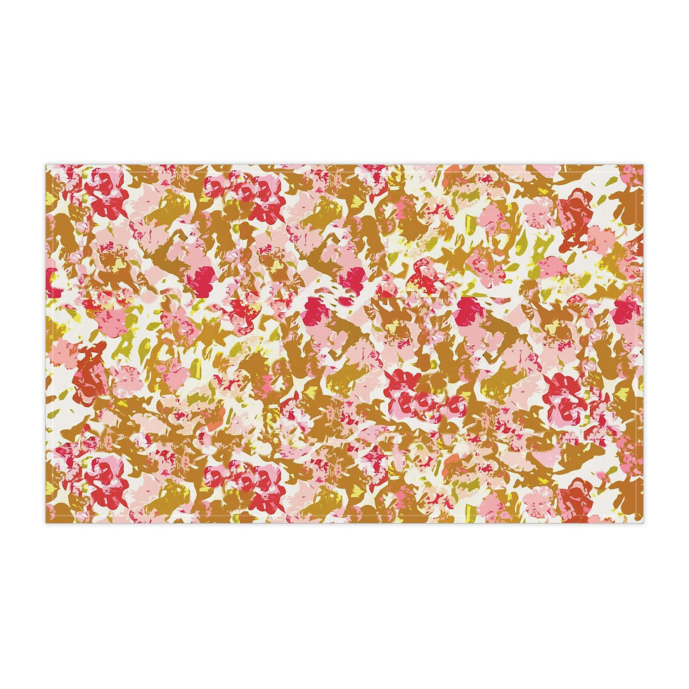 Thumbnail: Pink Poppies/Peonies Tea Towels, Cotton/Poly Blend