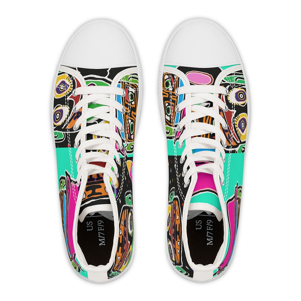 Thumbnail: Groovy I Matter Collage Women's High Top Sneakers