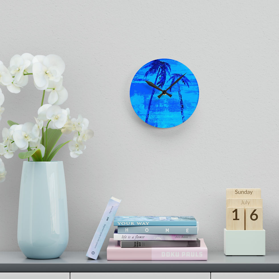 Thumbnail: "Winter Palms" Acrylic Wall Clock