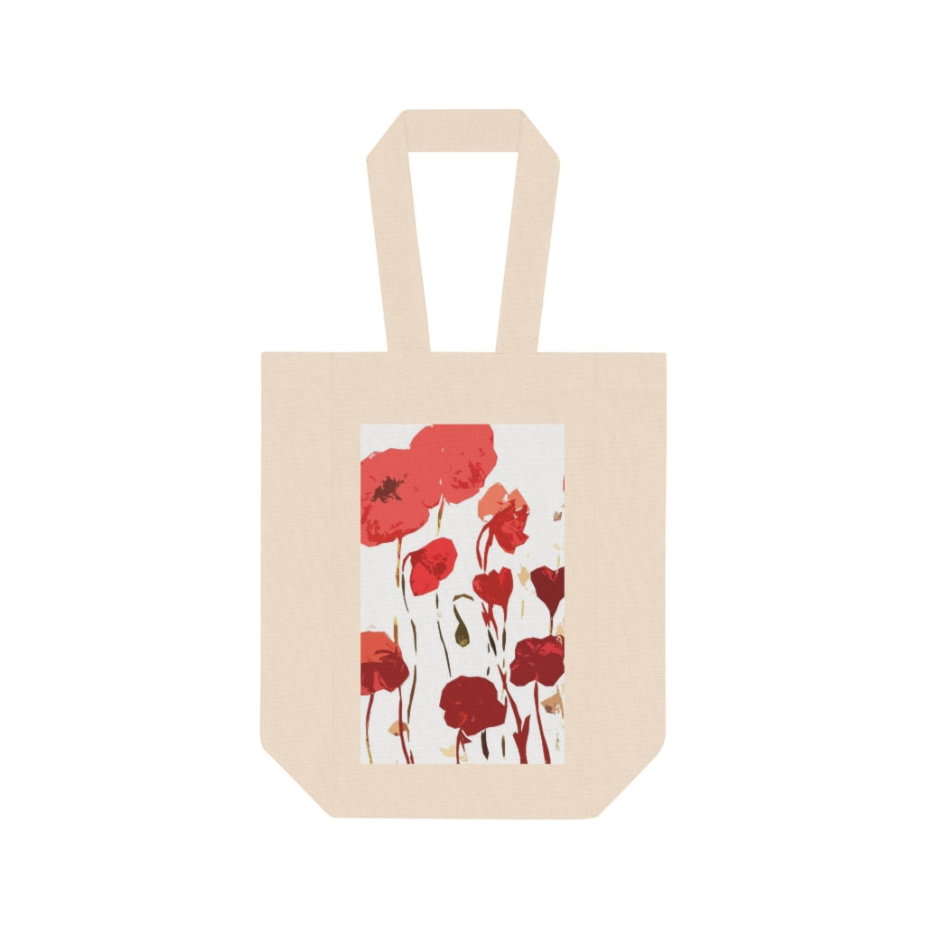 Red Poppies Double Wine Tote Bag