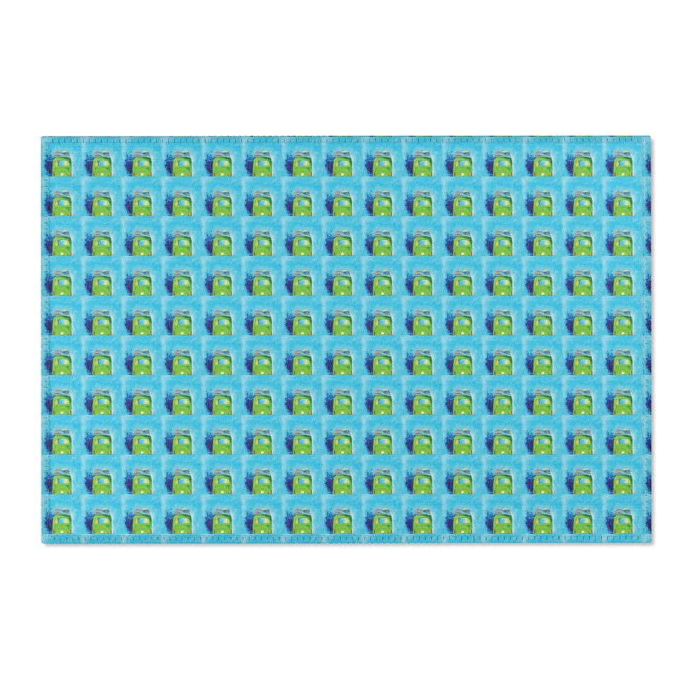 Thumbnail: Retro Beach Van with Surfboards Abstract Area Rugs in 3 sizes, 2 orientations