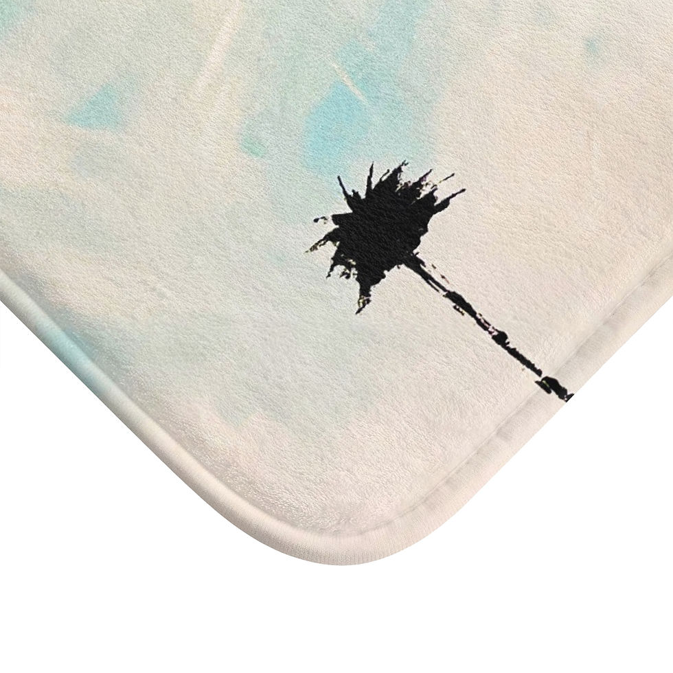 Thumbnail: Tropical Palm Tree Bath Mat - Coastal Home Decor