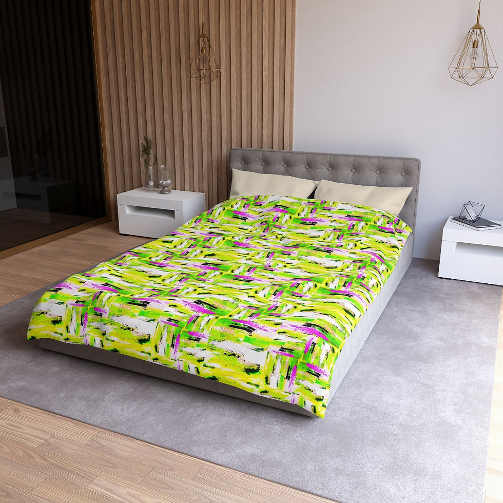 Thumbnail: Duvet Cover, Pink, Green, White, 4 Size, 2 Color, Abstract Home Decor Collection