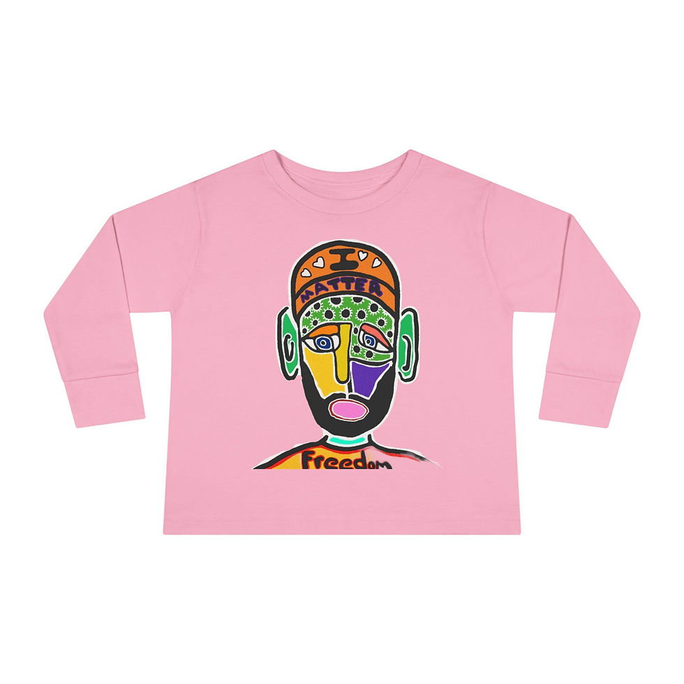 Thumbnail: Freedom & Love Toddler Long Sleeve Tee – Colorful Art Design