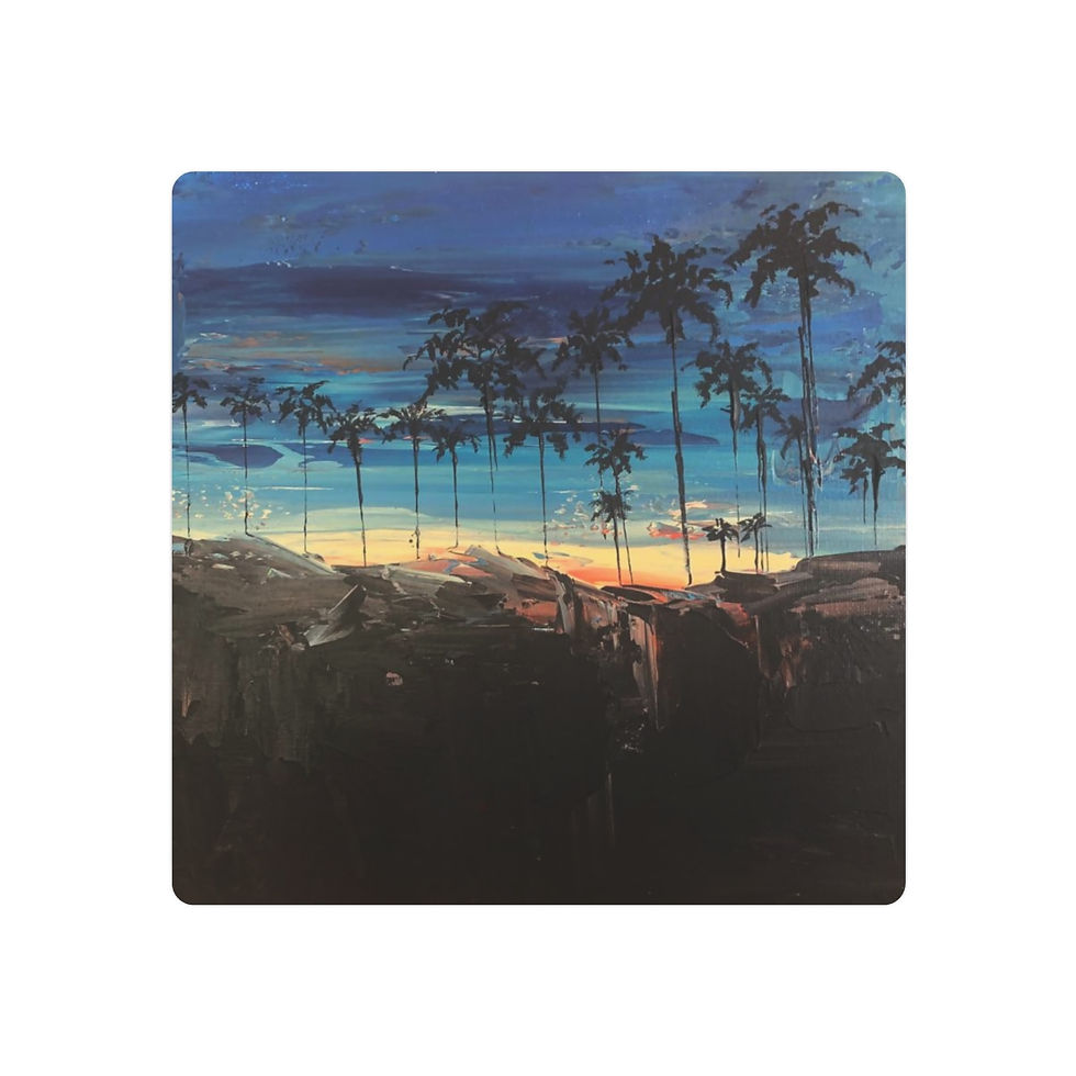Thumbnail: "Palms at Sunset" Metal Fine Art Print