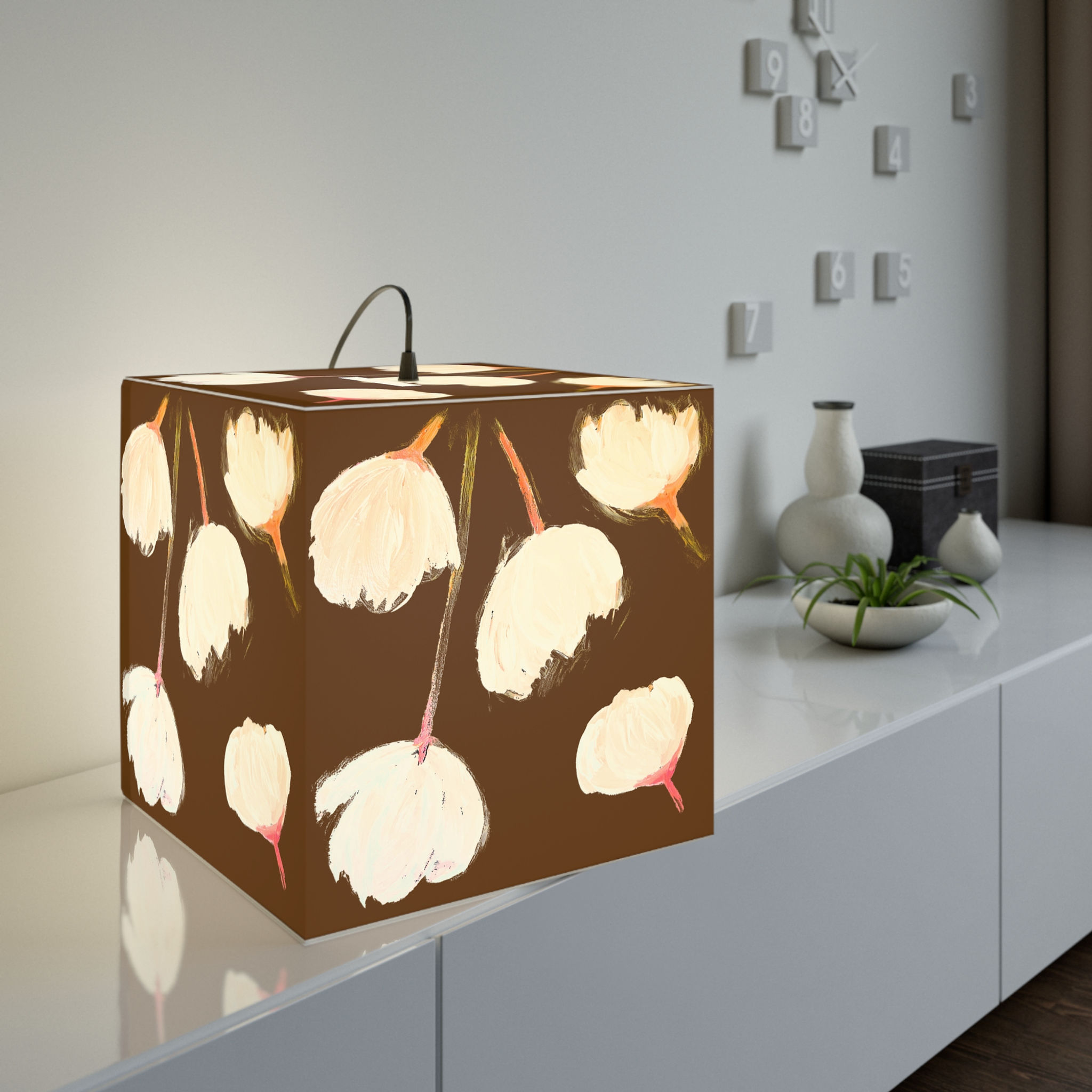 Floral Cube Lamp