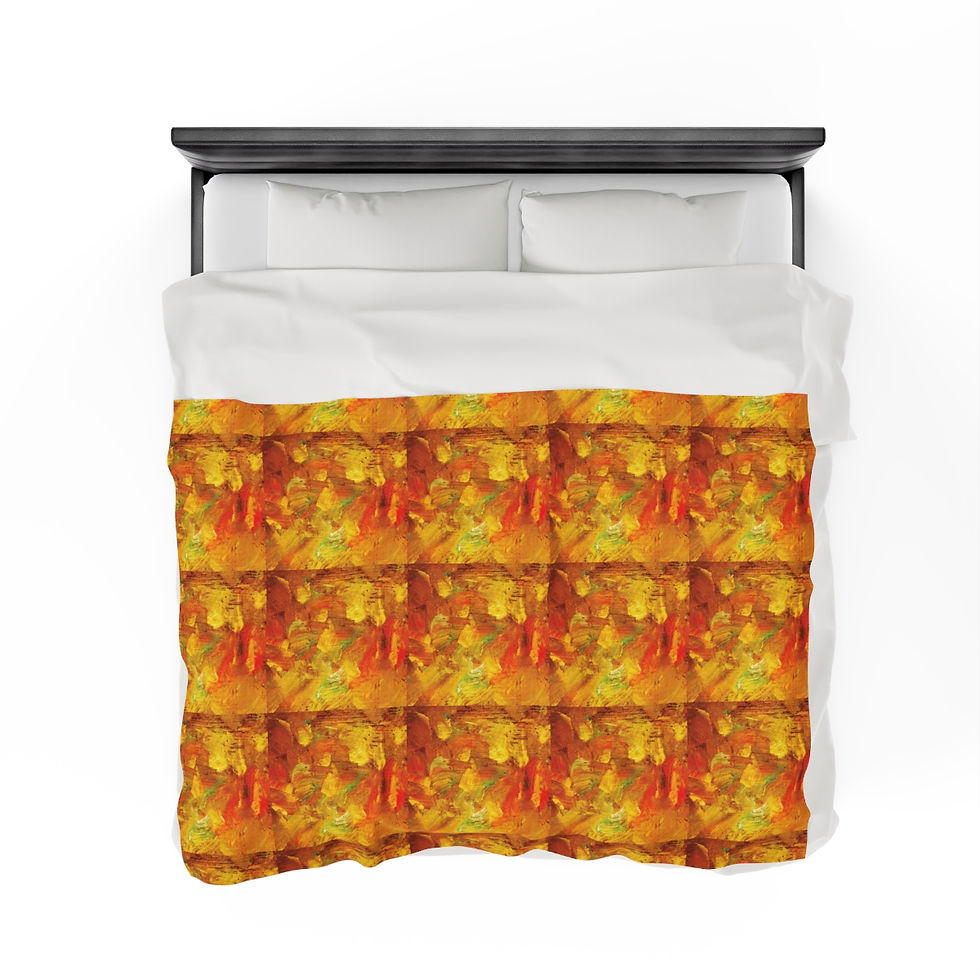 Thumbnail: Abstract Plush Blanket in 3 Sizes, Cozy Boho Throw
