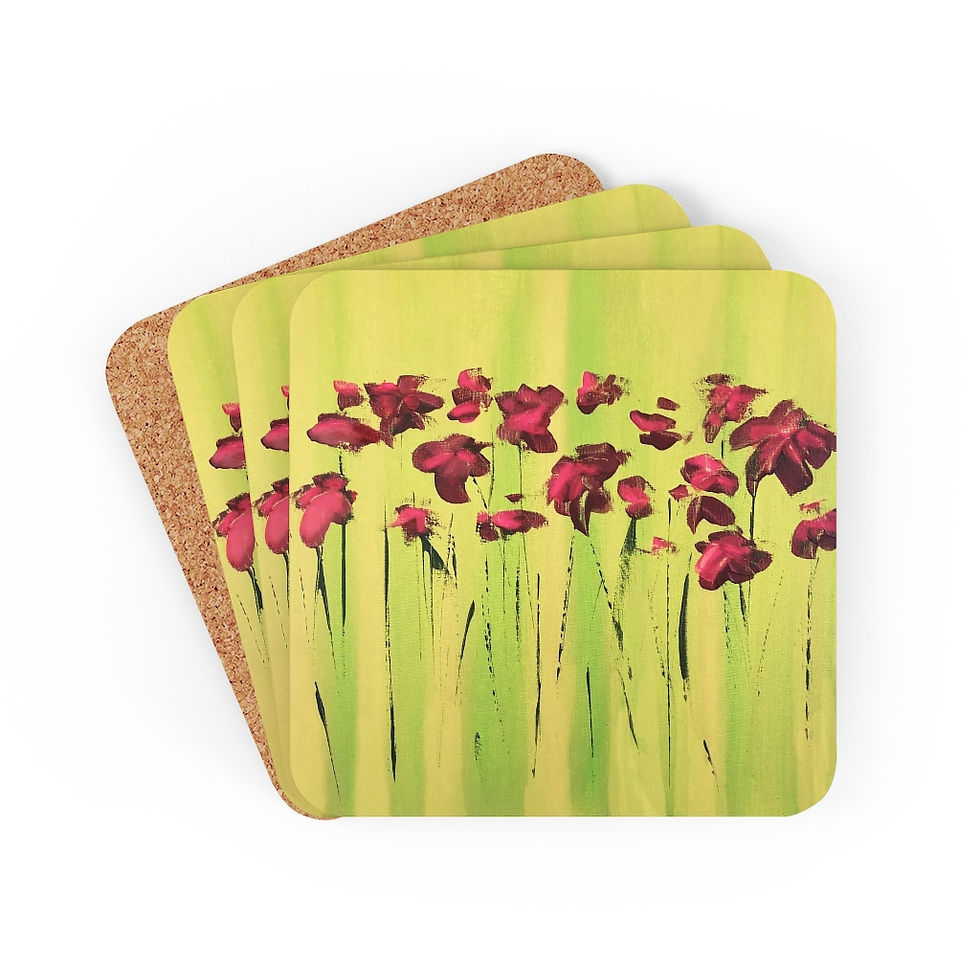 Thumbnail: Digital Poppies Corkwood Coaster Set