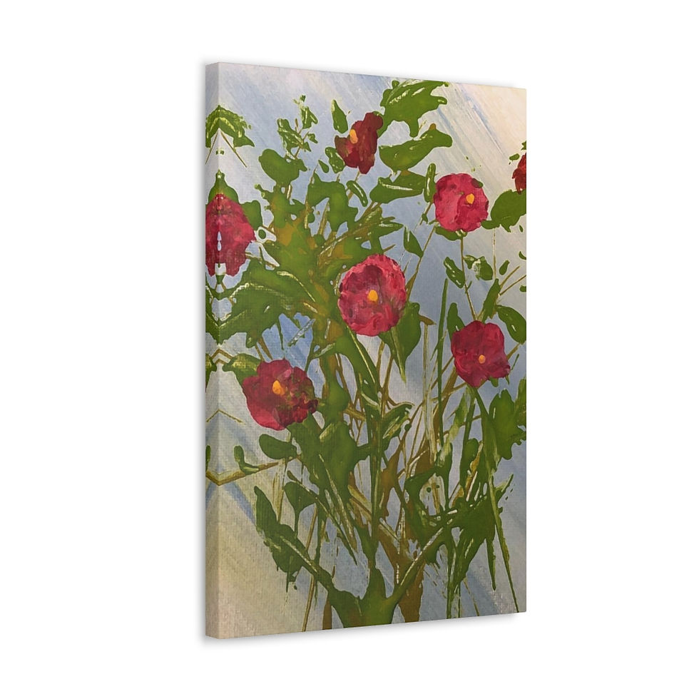 Thumbnail: "Red Hibiscus" Fine Canvas Gallery Wrap