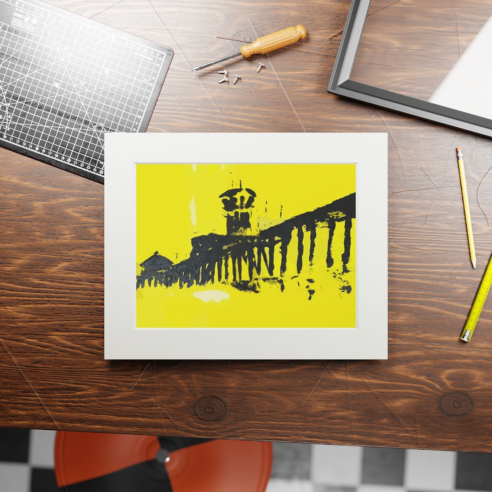 Thumbnail: "The Pier in Yellow" Fine Art Print