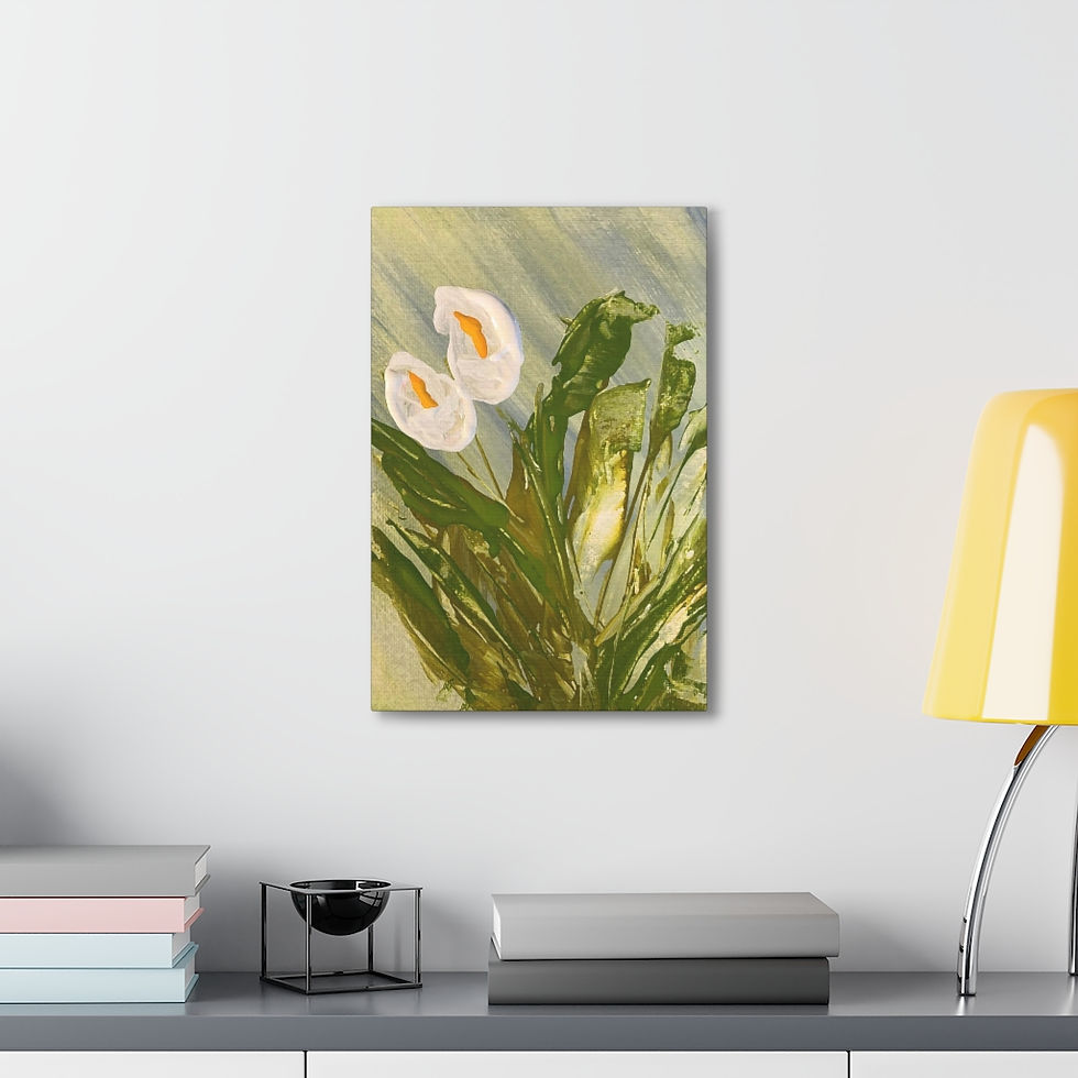 Thumbnail: "White Calle Lillies" Fine Canvas Gallery Wrap