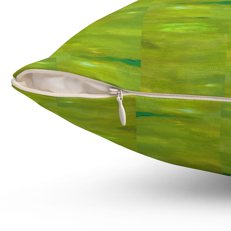 Thumbnail: Green Minimalist Abstract Spun Polyester Square Pillow