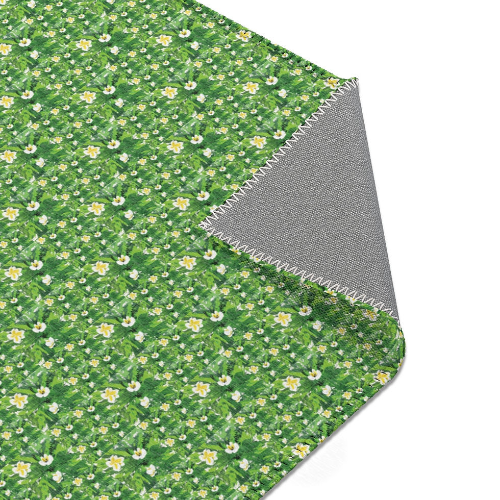 Thumbnail: Area Rug Art "White Plumeria", comes in 3 sizes, 2 orientations