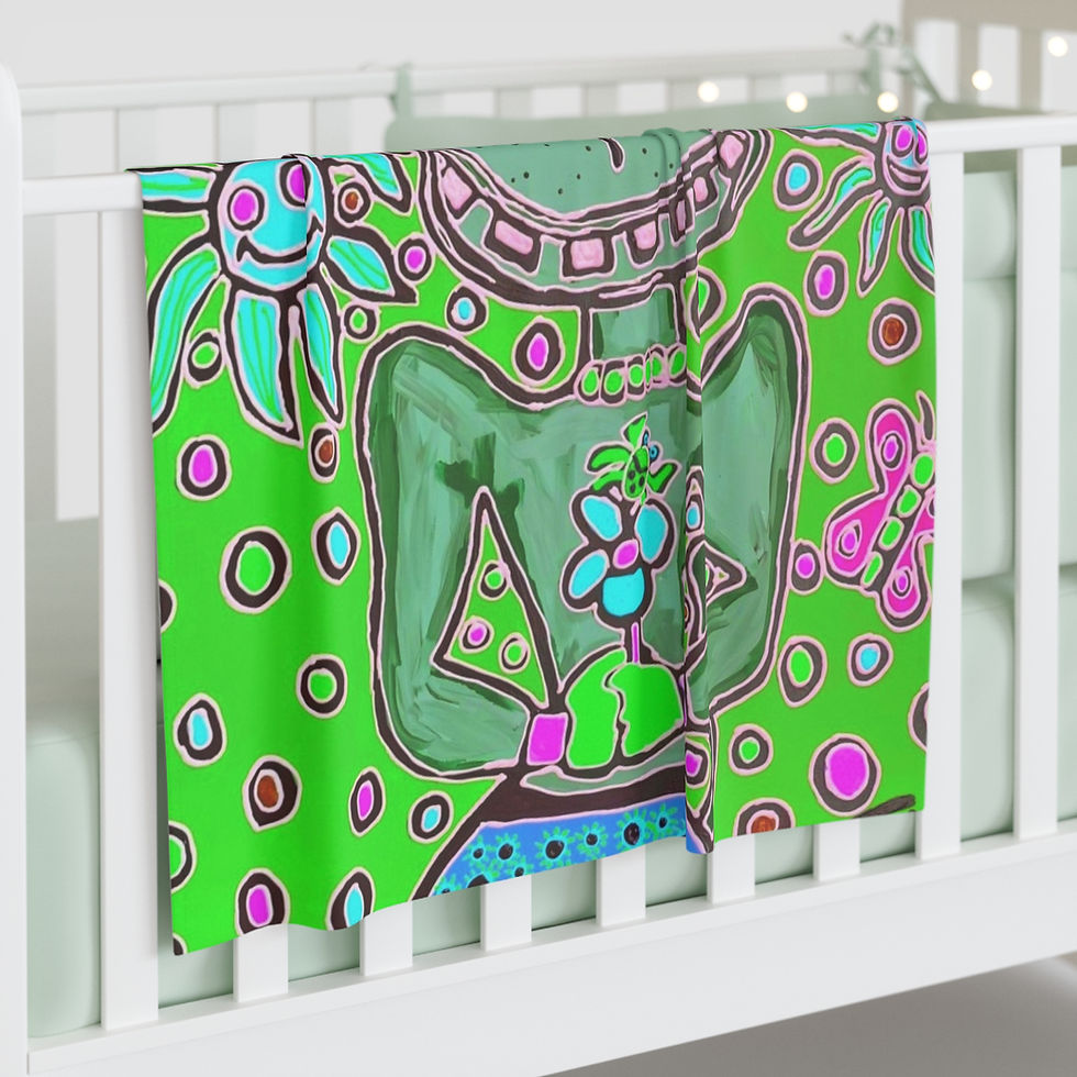 Thumbnail: Colorful Monkey Art Baby Swaddle Blanket - Fun & Playful Nursery Decor