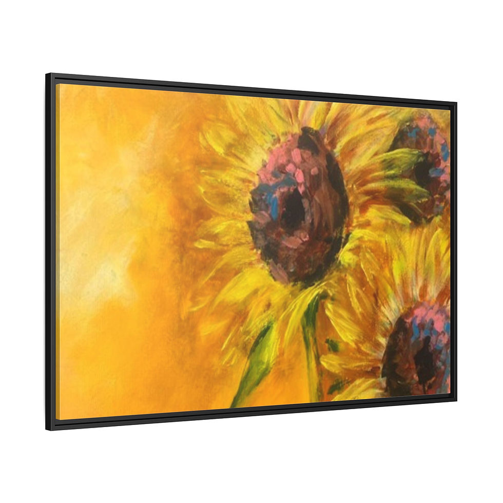 Thumbnail: Sunflower Painting Matte Canvas Print — Framed Wall Art