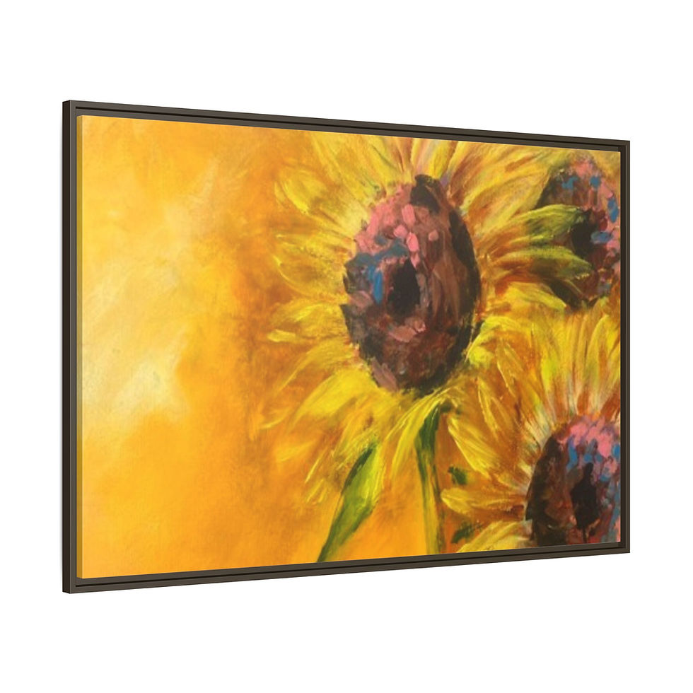 Thumbnail: Sunflower Painting Matte Canvas Print — Framed Wall Art