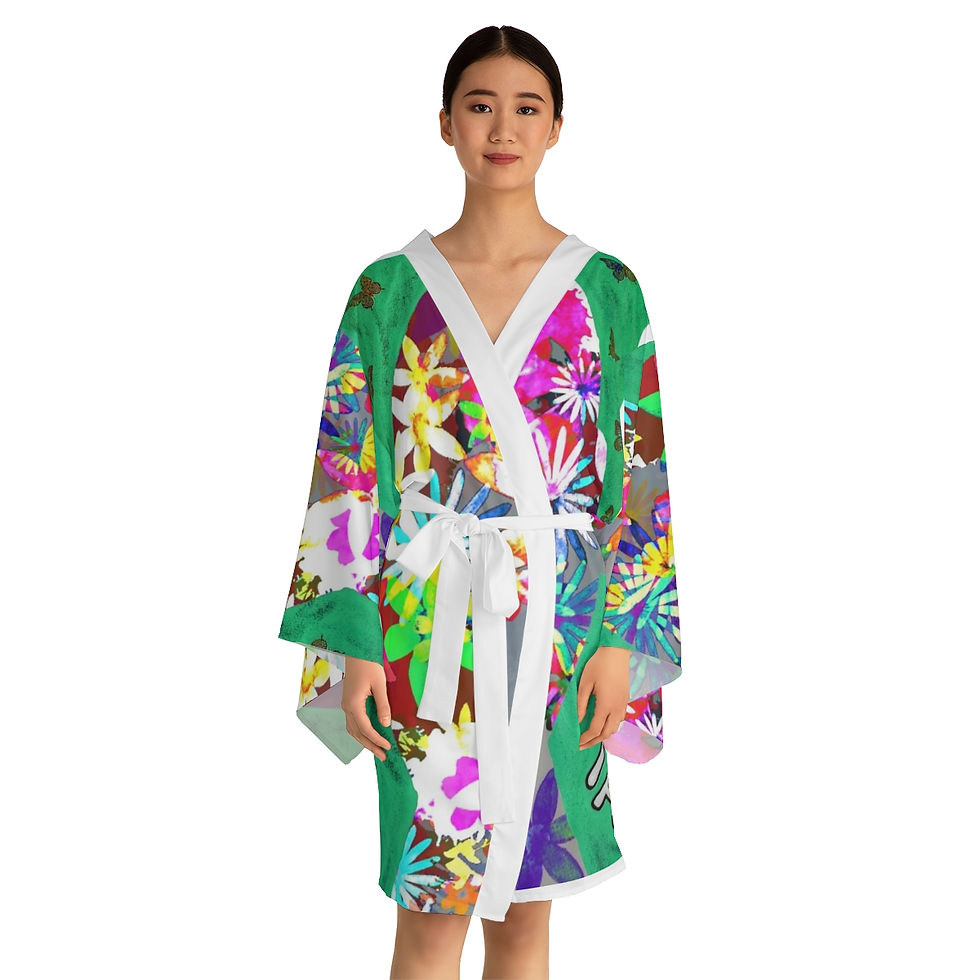 Thumbnail: Long Sleeve Kimono Robe (AOP)