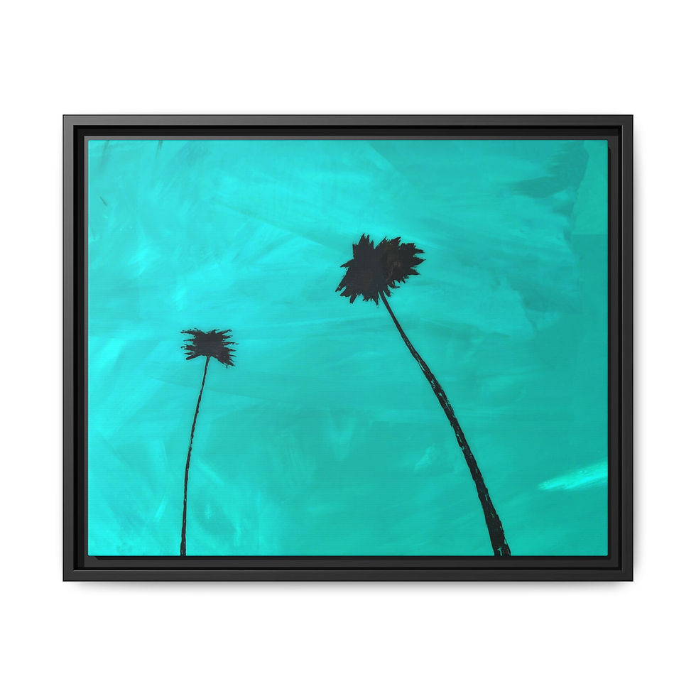 Thumbnail: Wall Art Print, Minimalist Palm Tree Art, Matte Canvas, Framed