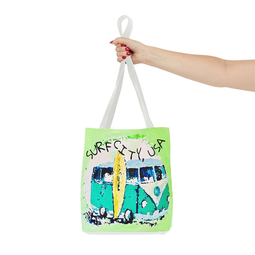 Thumbnail: Surf City Tote Bag - Eco-Friendly Beach Bag, Summer Travel