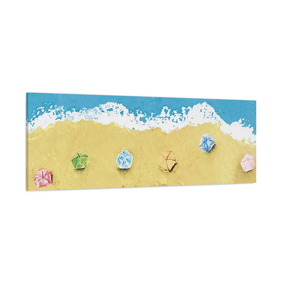 Thumbnail: Canvas Print - Vintage Beach Umbrella Painting