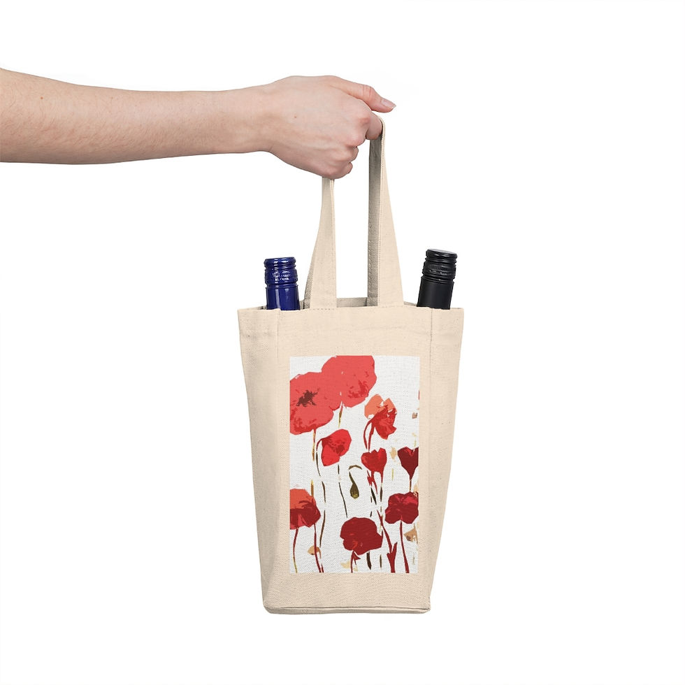 Thumbnail: Red Poppies Double Wine Tote Bag