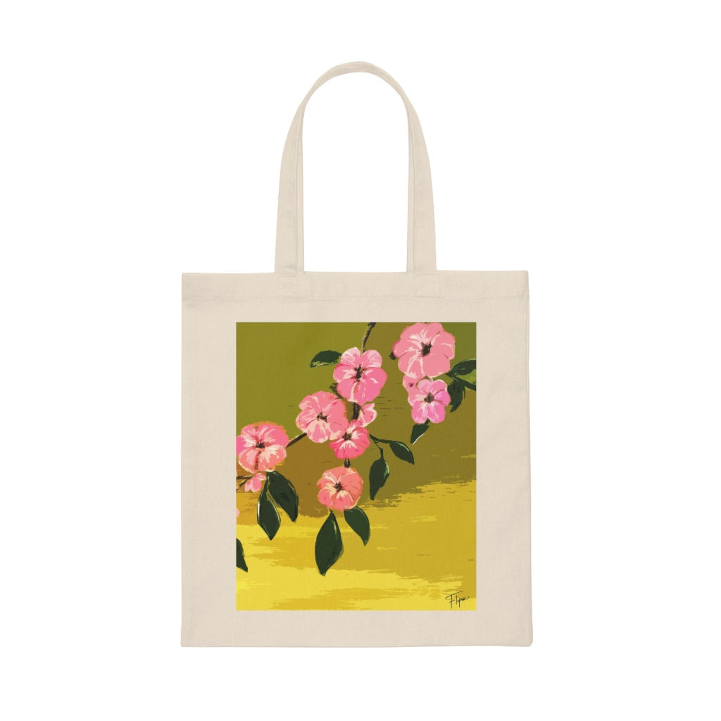 Cherry Blossom Canvas Tote Bag