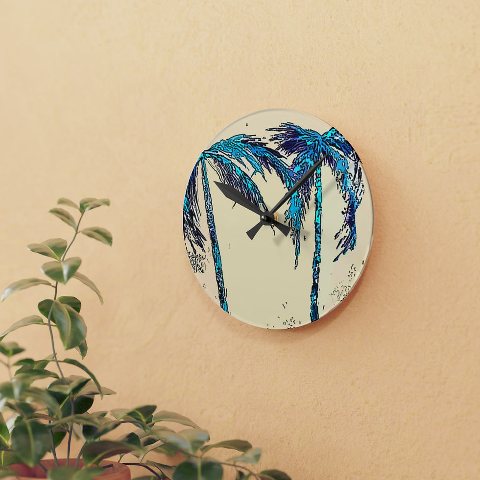 Thumbnail: "Digital Palms" Acrylic Wall Clock