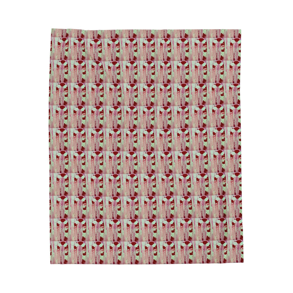 Thumbnail: Candy Canes Plush Blanket in 3 Sizes, Cozy Boho Throw