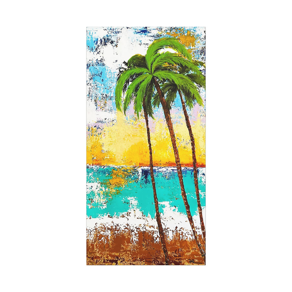 Thumbnail: Tropical Canvas Print, Beach Decor, Coastal Wall Art, Palm Tree Artwork