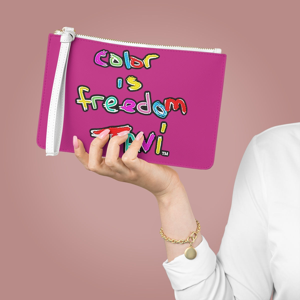 Color is Freedom by TAVi Art Clutch Bag