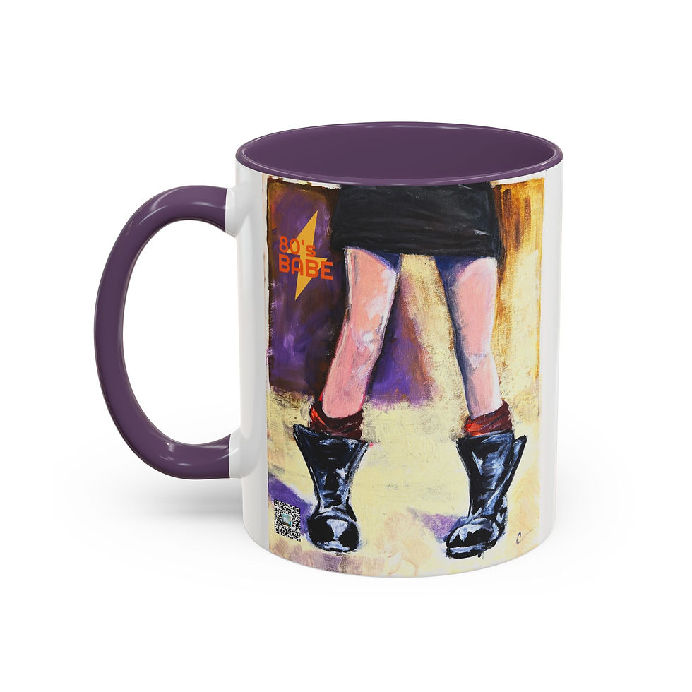 Thumbnail: Cool Mug, Retro 80's Babe Hand Painted Rock and Roll Artwork, Multiple Colors