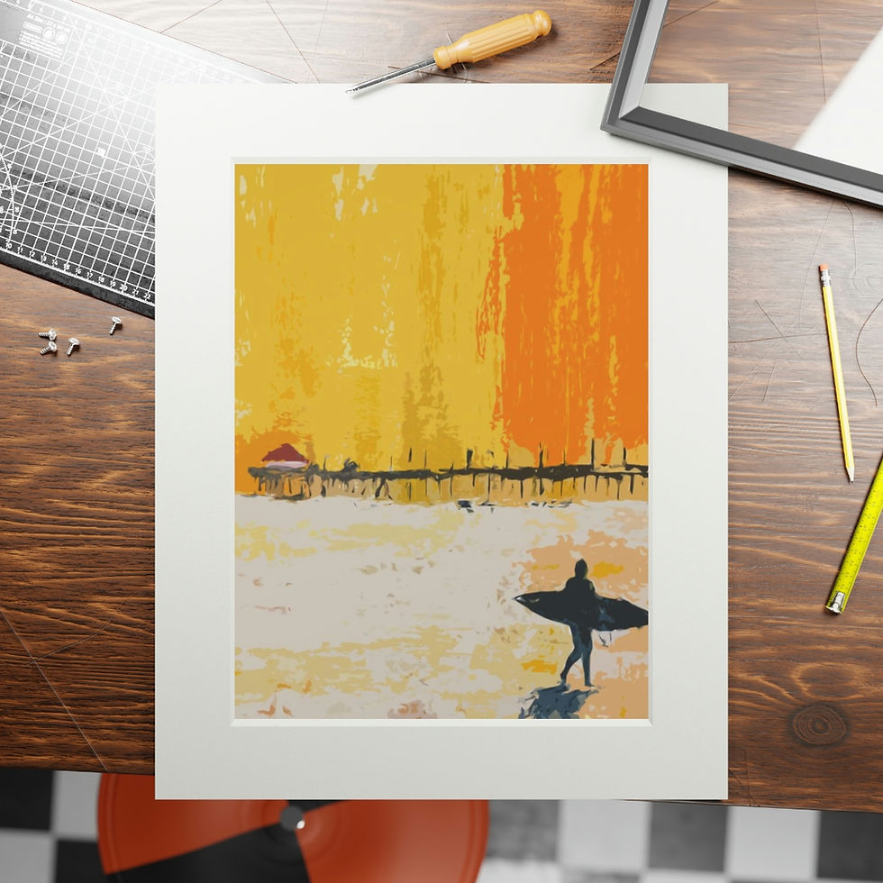 Thumbnail: "Surfing the Pier" Fine Art Print