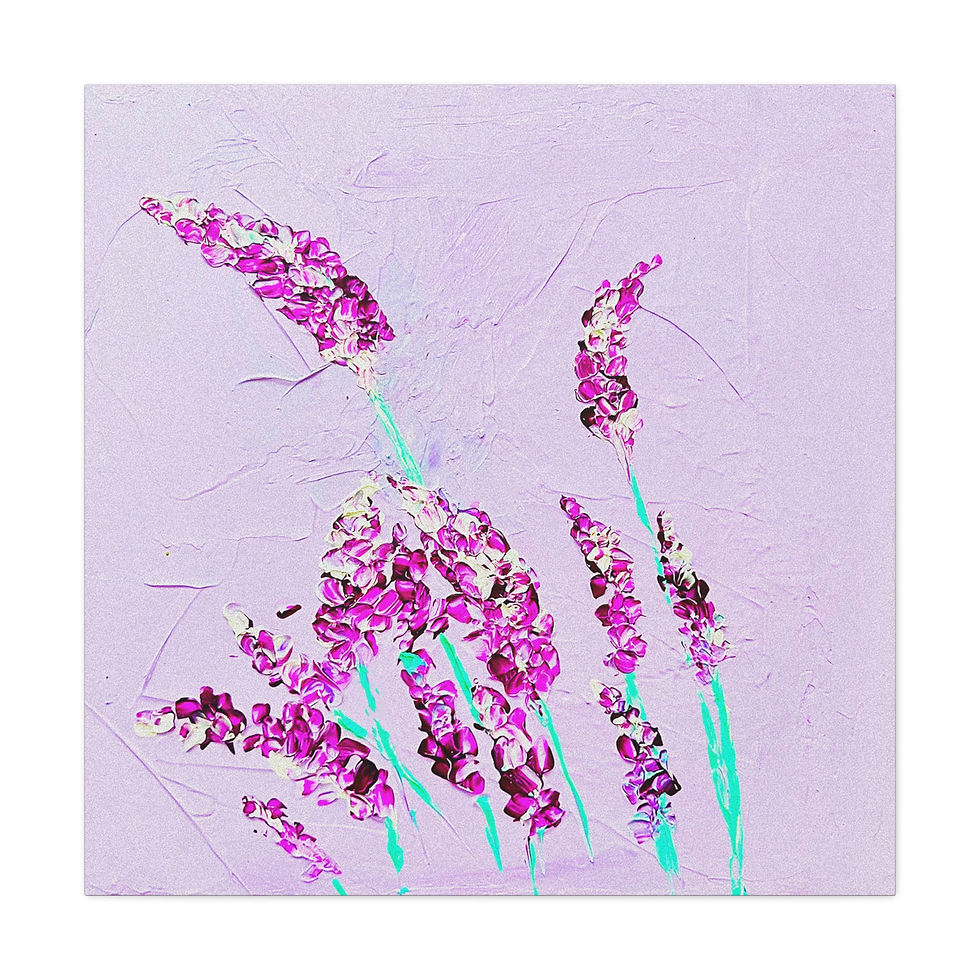 Thumbnail: Canvas Painting, Hand Painted Lavendar Artwork, Stretched Matte Print