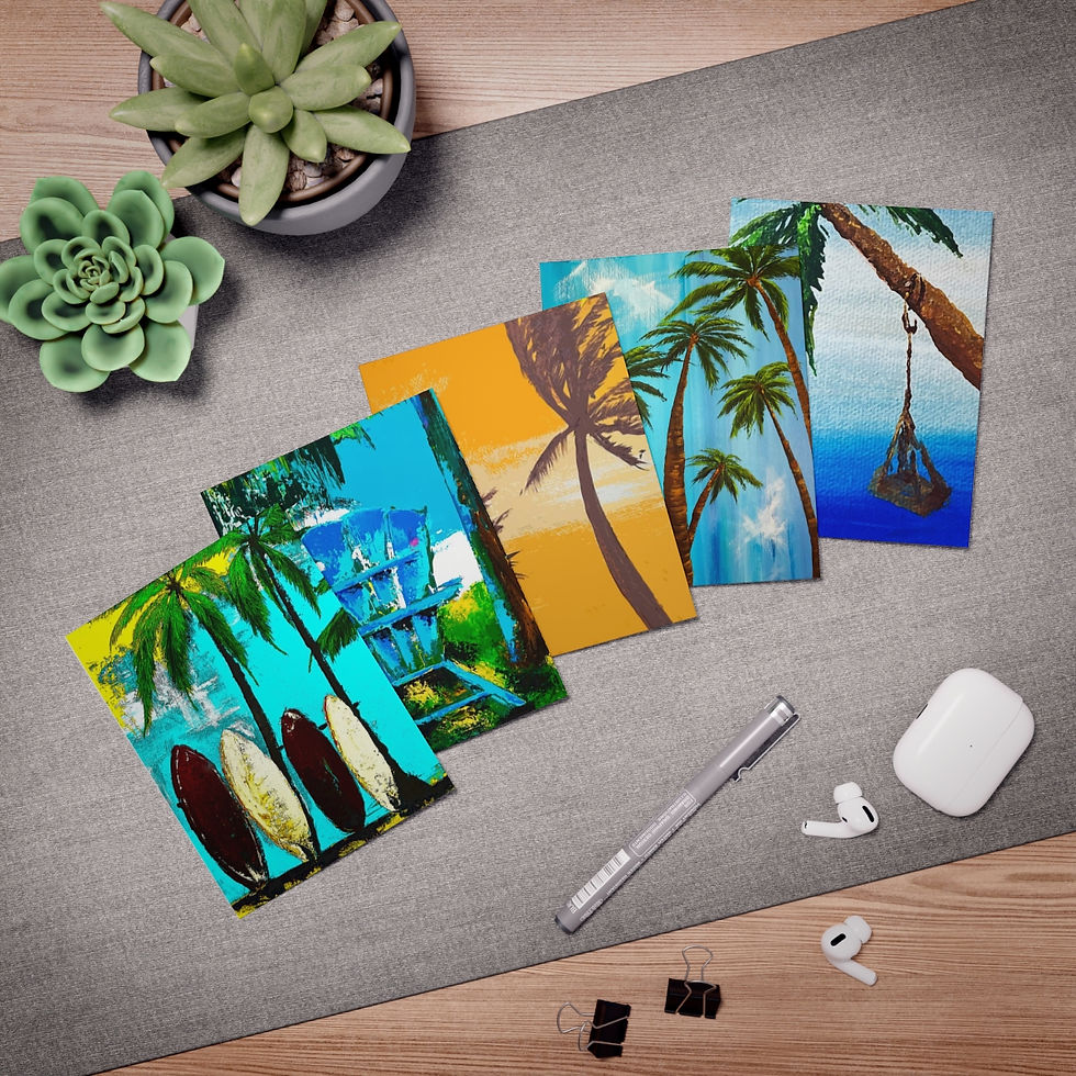 Thumbnail: Warm Island Breeze Greeting Cards - blank inside - (5-Pack)!!