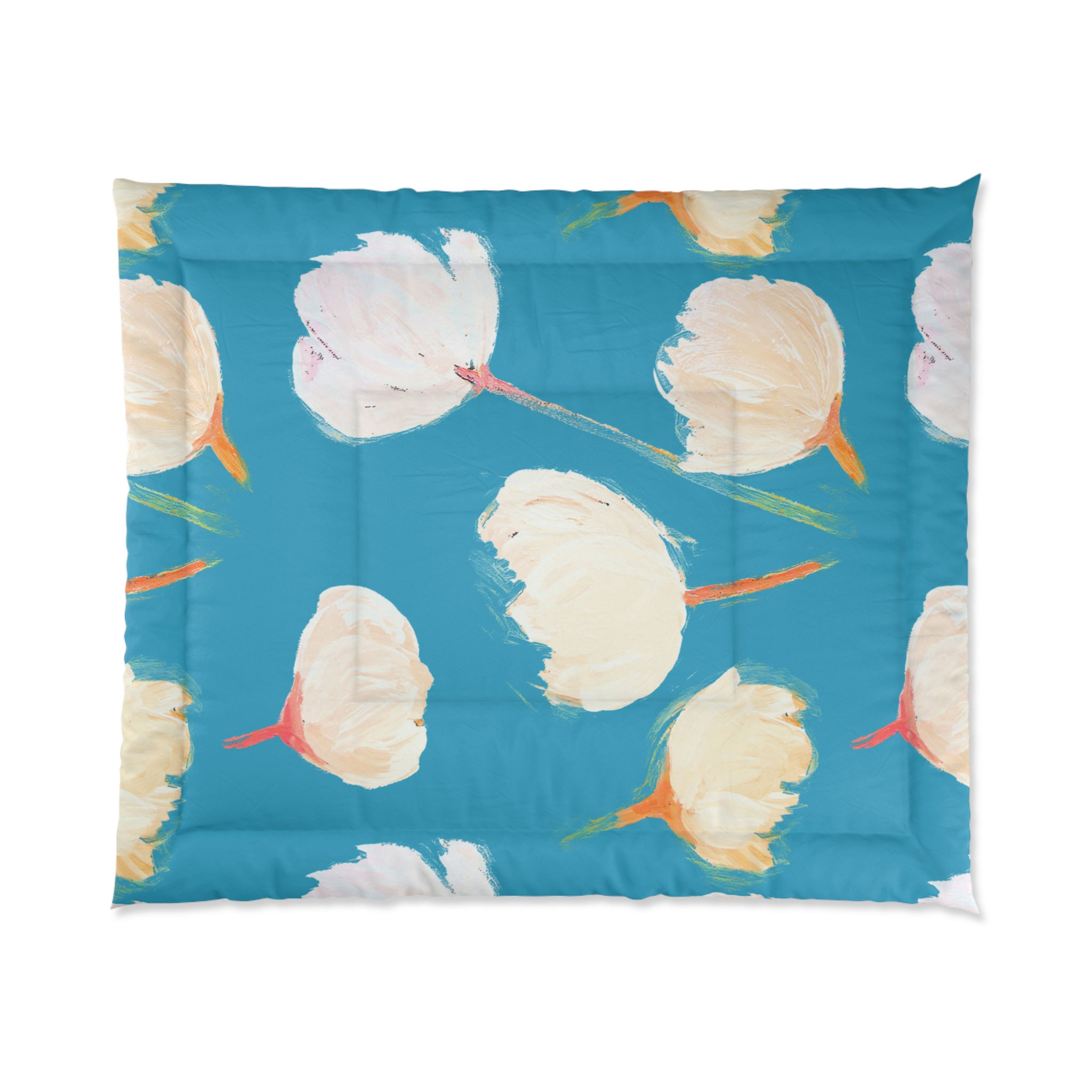Turquoise Floral Comforter