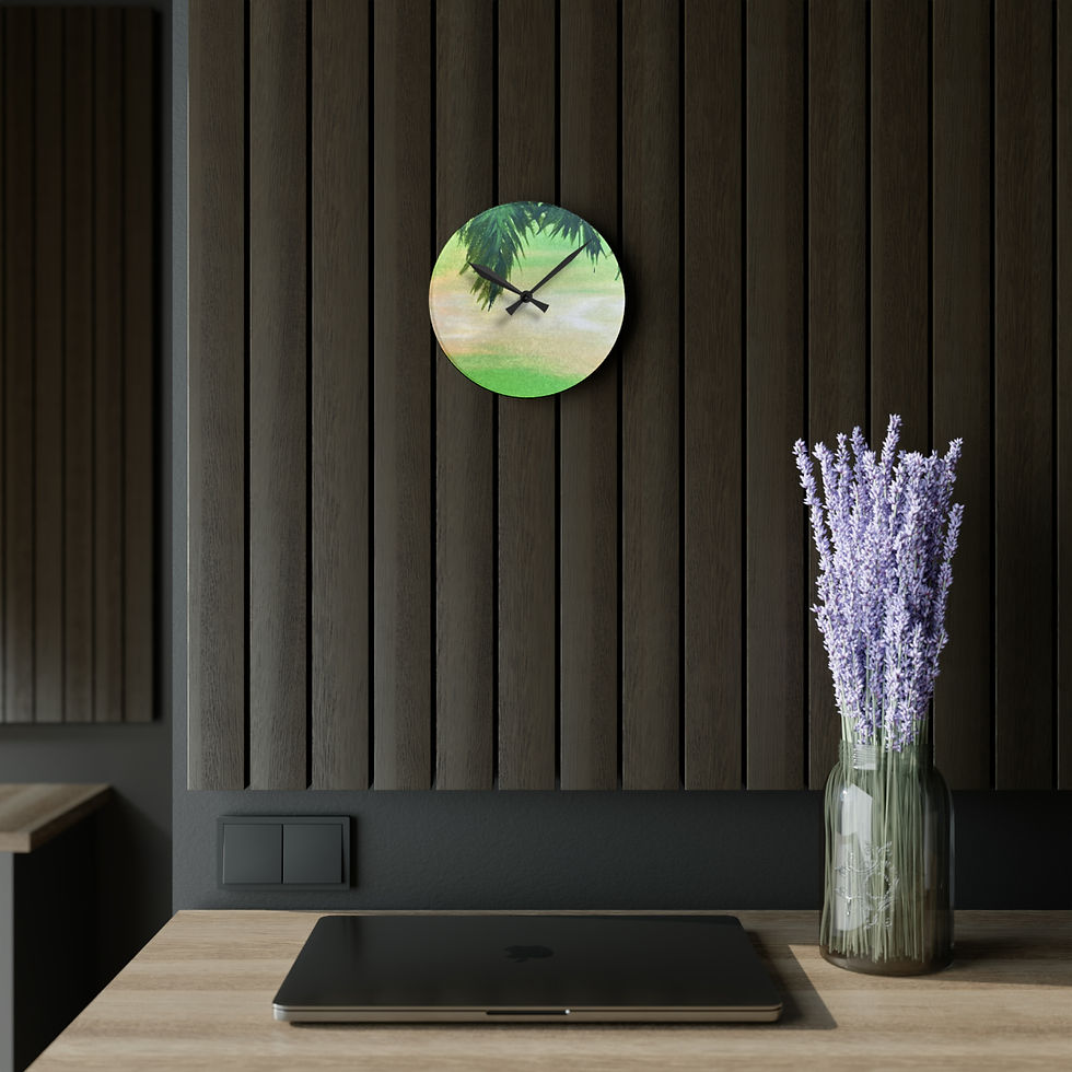 Thumbnail: "Palm Fronds" Acrylic Wall Clock