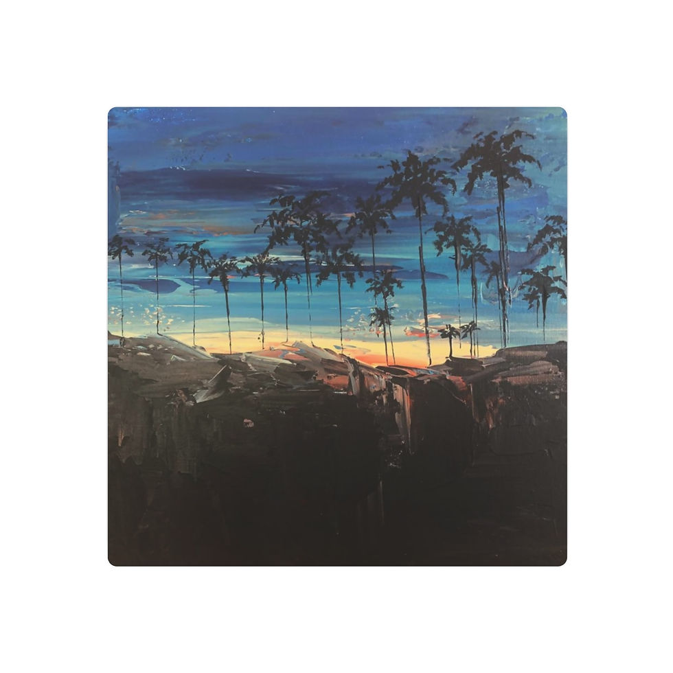 Thumbnail: "Palms at Sunset" Metal Fine Art Print