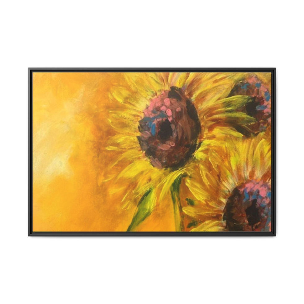 Thumbnail: Sunflower Painting Matte Canvas Print — Framed Wall Art