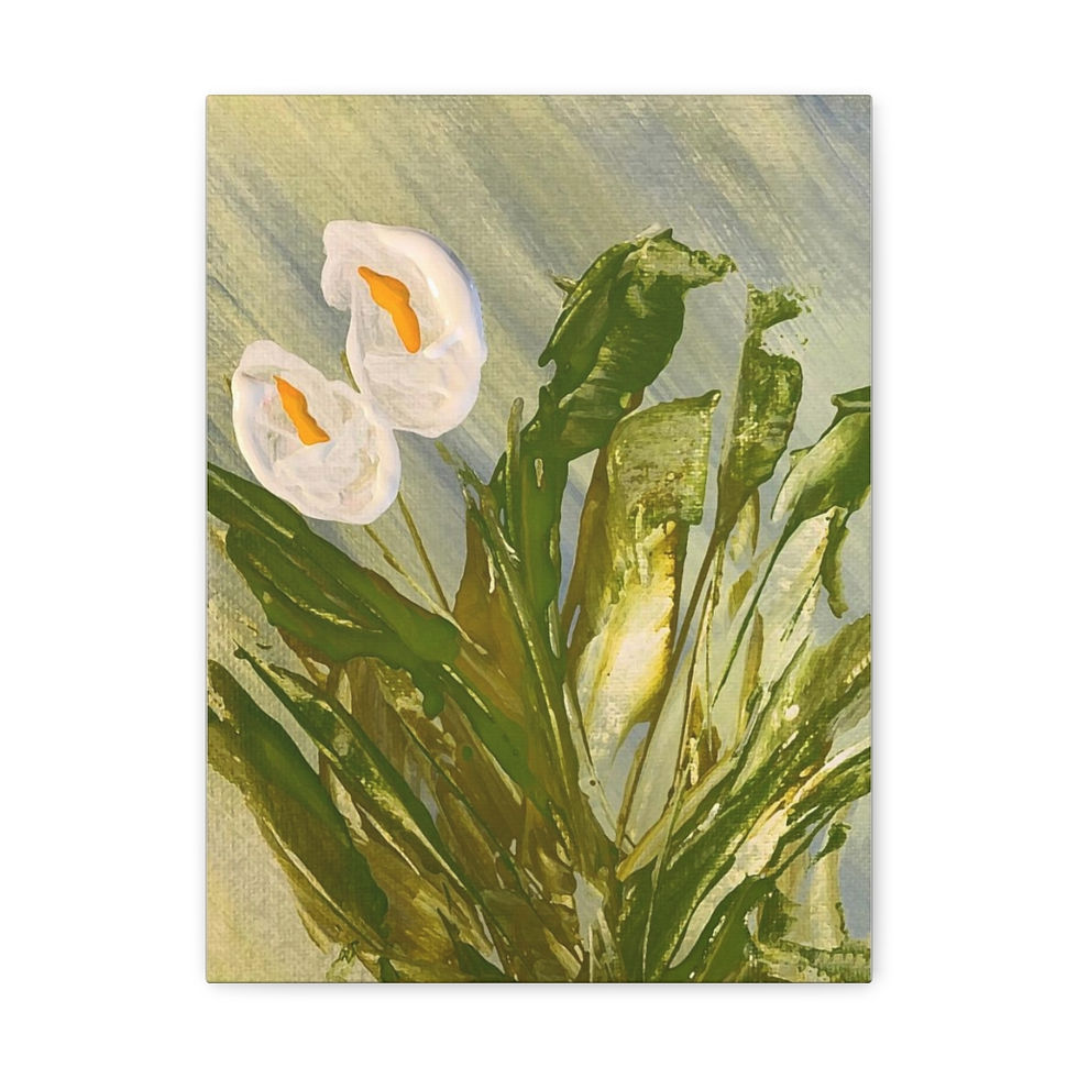 Thumbnail: "White Calle Lillies" Fine Canvas Gallery Wrap